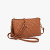 M013QLT Riley Quilted 3 Compartment Crossbody/Wristlet: Brown (8277038301435)