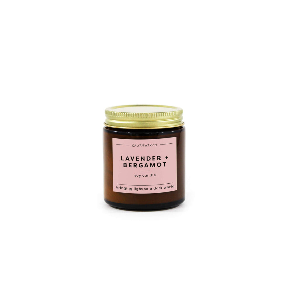 
                  
                    Lavender + Bergamot - Mini Amber Jar Soy Candle (8893108551931)
                  
                