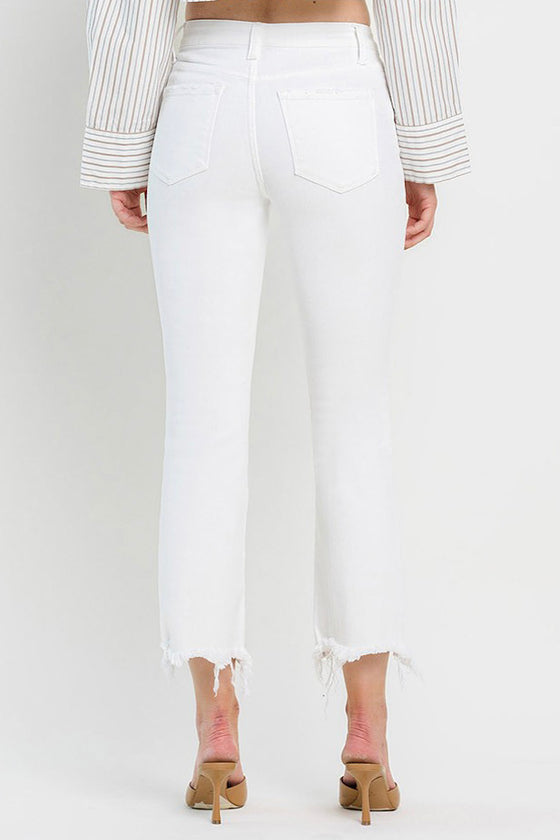 Optic White High Rise Crop Flare Jeans (8550319948027)