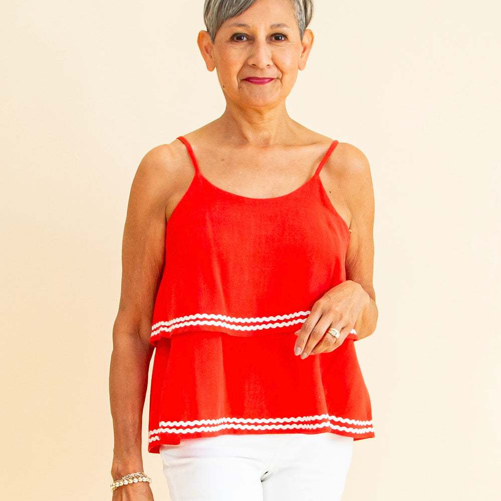 Picnic Perfect Top in Red (8589875314939)