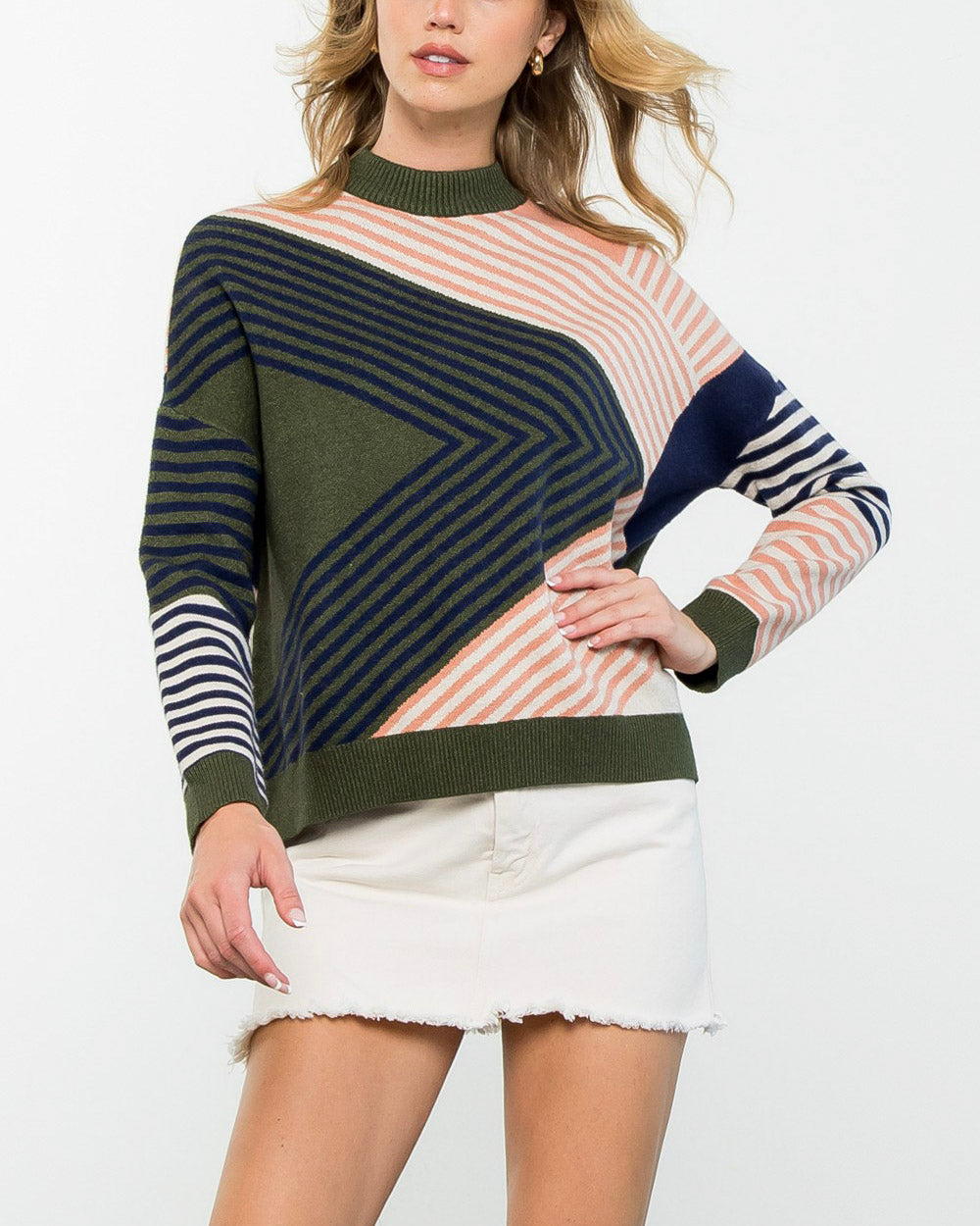 Aligned With You Sweater in Olive (9089268416763)