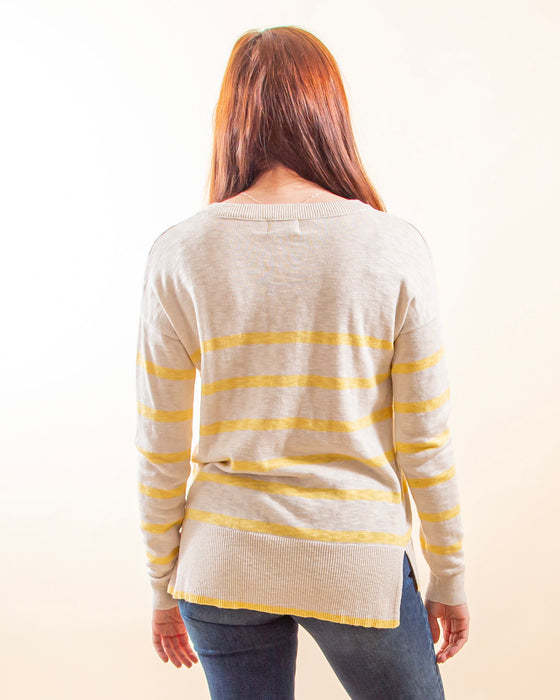 Softly Striped Top in Beige/Yellow (8287270076667)
