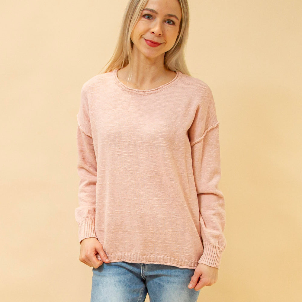 Calm Within Sweater in Blush (8931860775163)