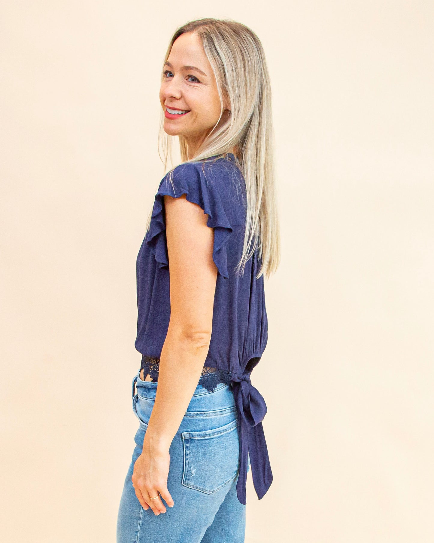 Delicate Mood Top in Navy (9062125240571)