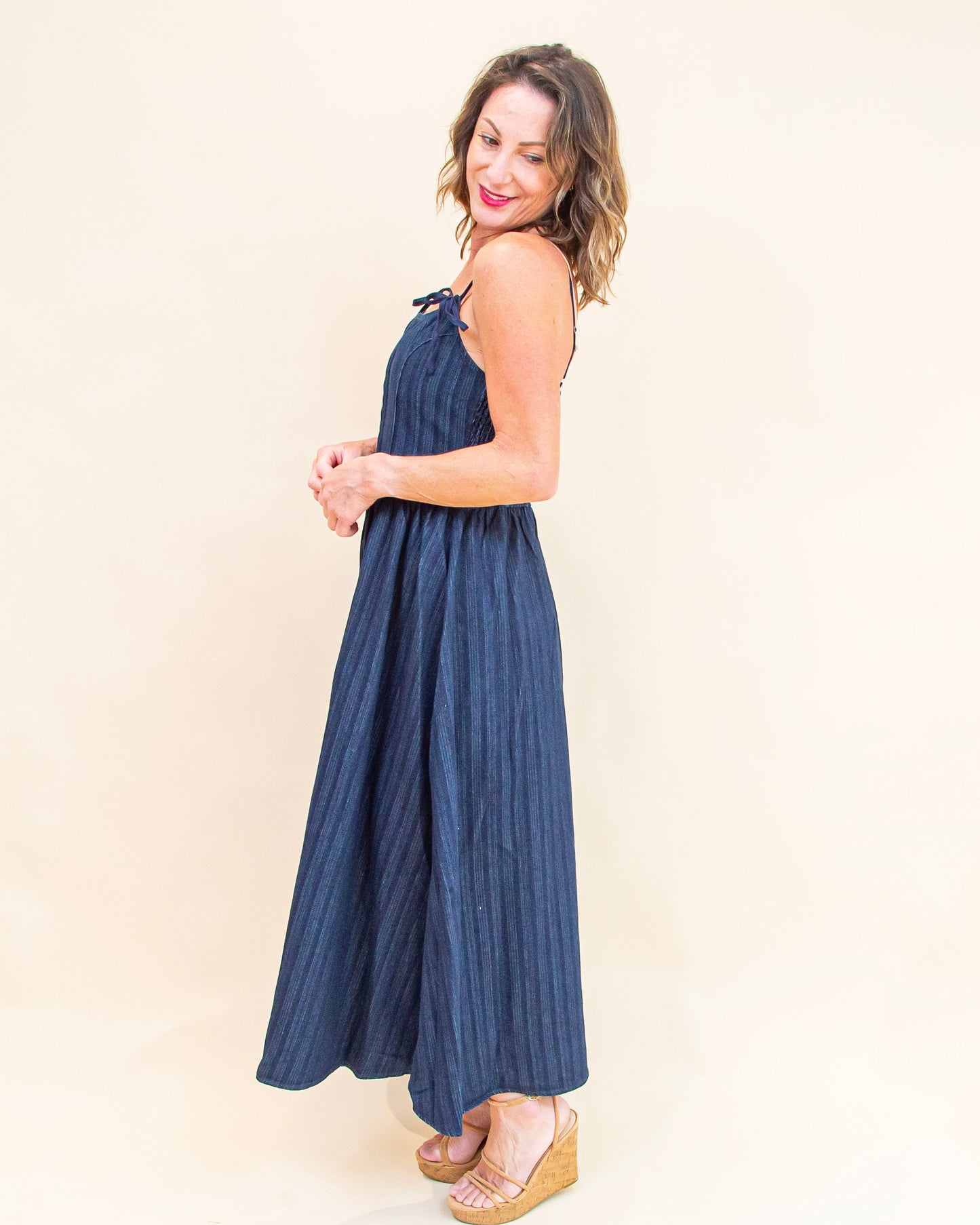 Hooked On You Dress in Denim (9062124978427)