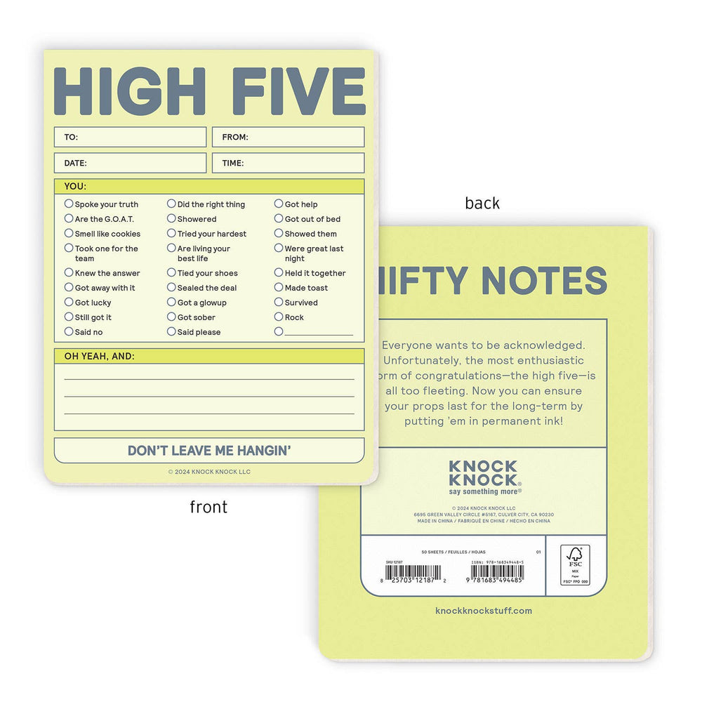 
                  
                    High Five Nifty Note Pad (Pastel Version) (8907323080955)
                  
                