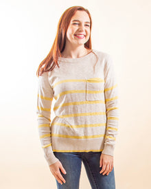  Softly Striped Top in Beige/Yellow (8287270076667)