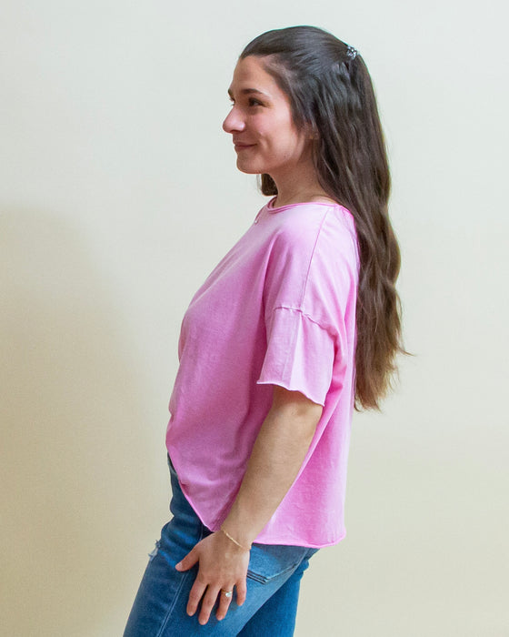 Core Favorite Crop Tee in Candy Pink (8303053340923)