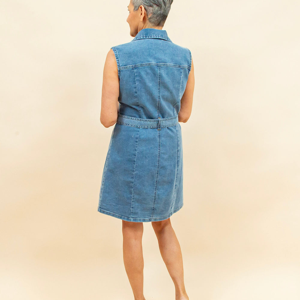 
                  
                    Easy Does It Mini Dress in Medium Denim (8941296451835)
                  
                