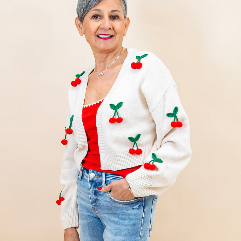 Cherry On Top Cardigan in Ivory (8955542831355)