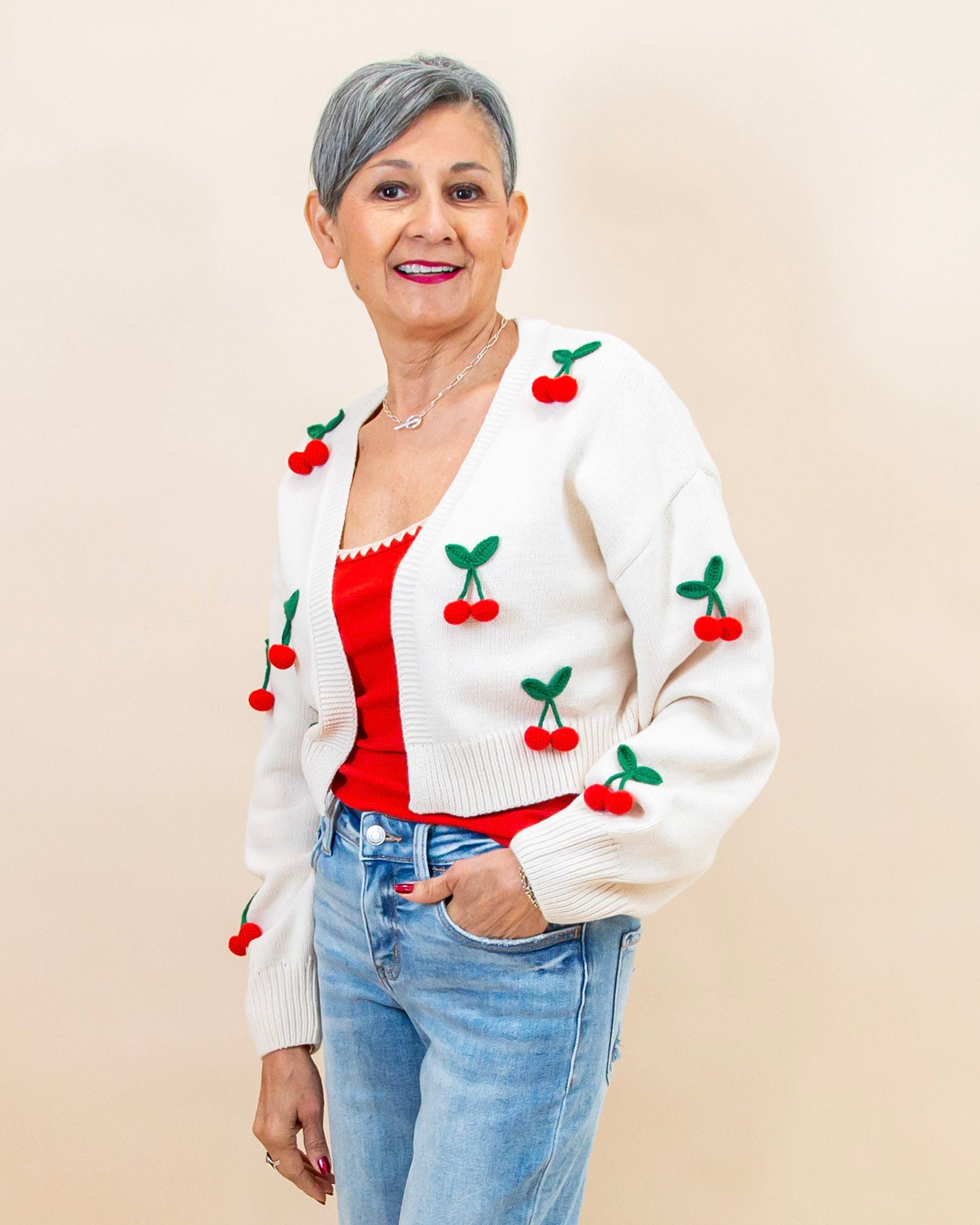 Cherry On Top Cardigan in Ivory (8955542831355)