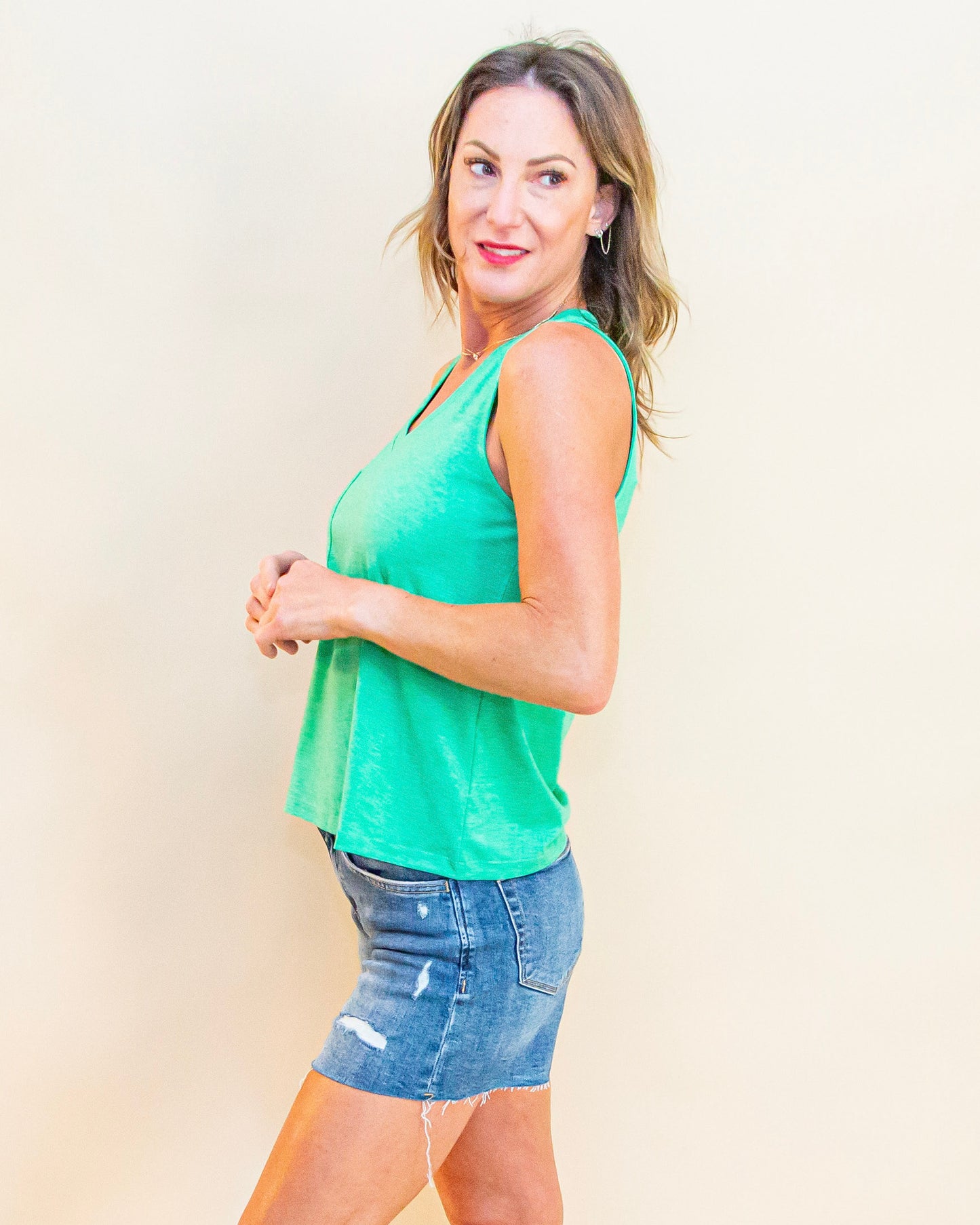 Easy Feeling Tank in Green (9015429366011)