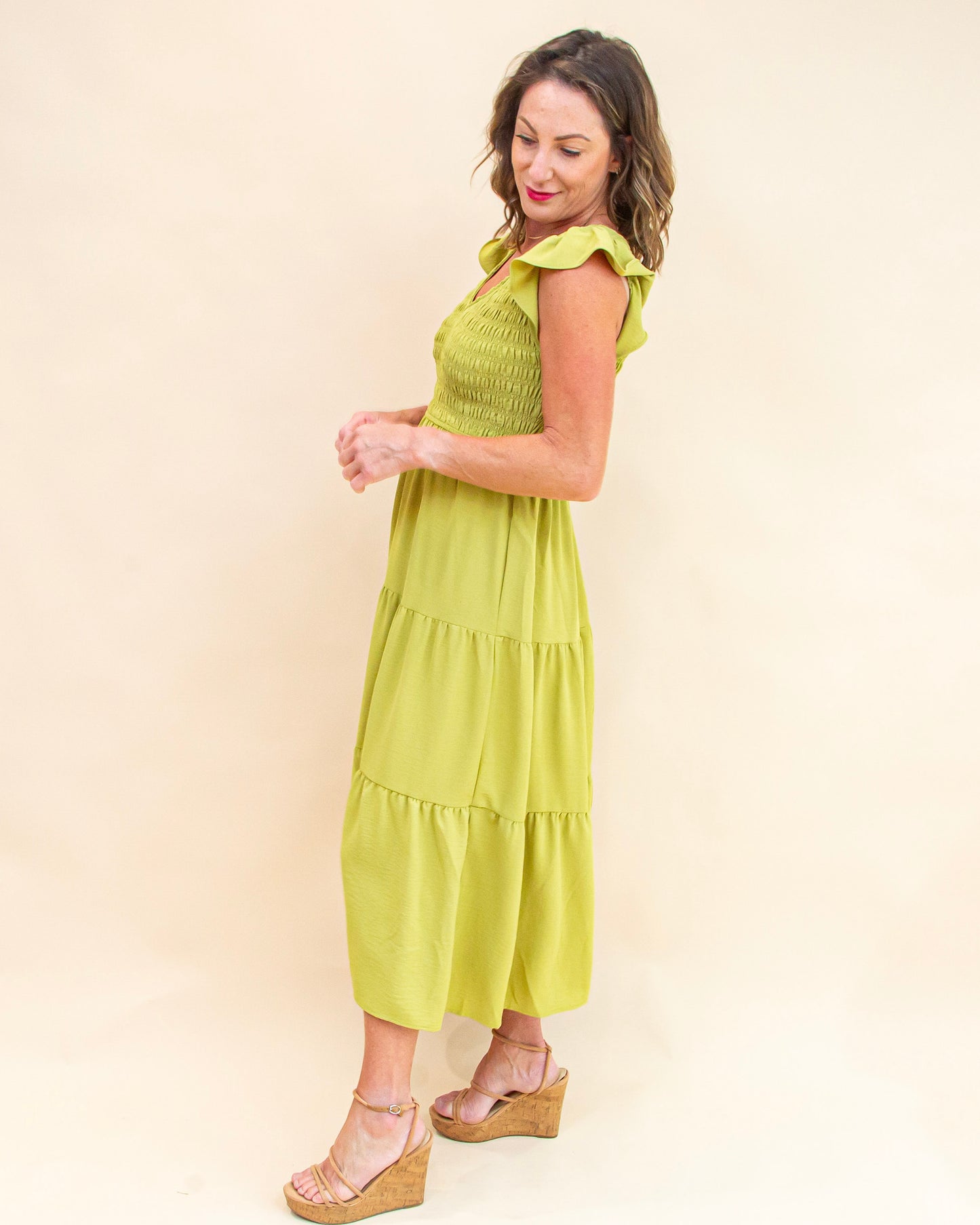 Drifting To You Dress in Light Kiwi (9062125011195)
