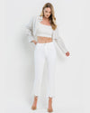 Optic White High Rise Crop Flare Jeans (8550319948027)