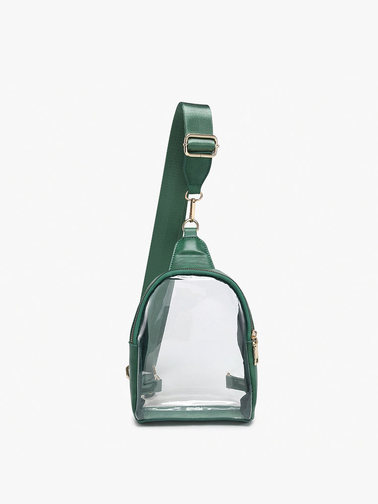 
                      
                        Ellen Clear Sling Bag w/ Guitar Strap in Green (8775067828475)
                      
                    