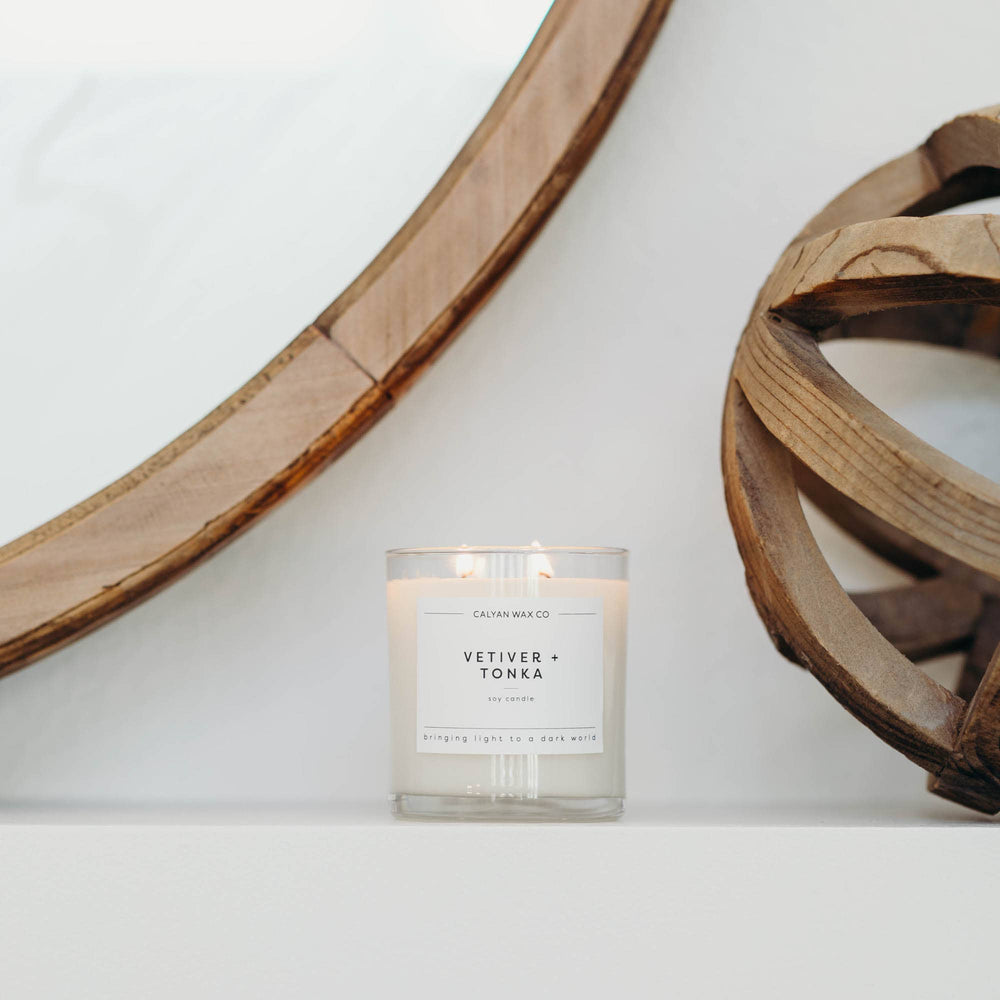 
                  
                    Vetiver + Tonka - Glass Tumbler Soy Candle (8893107634427)
                  
                