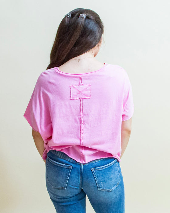 Core Favorite Crop Tee in Candy Pink (8303053340923)