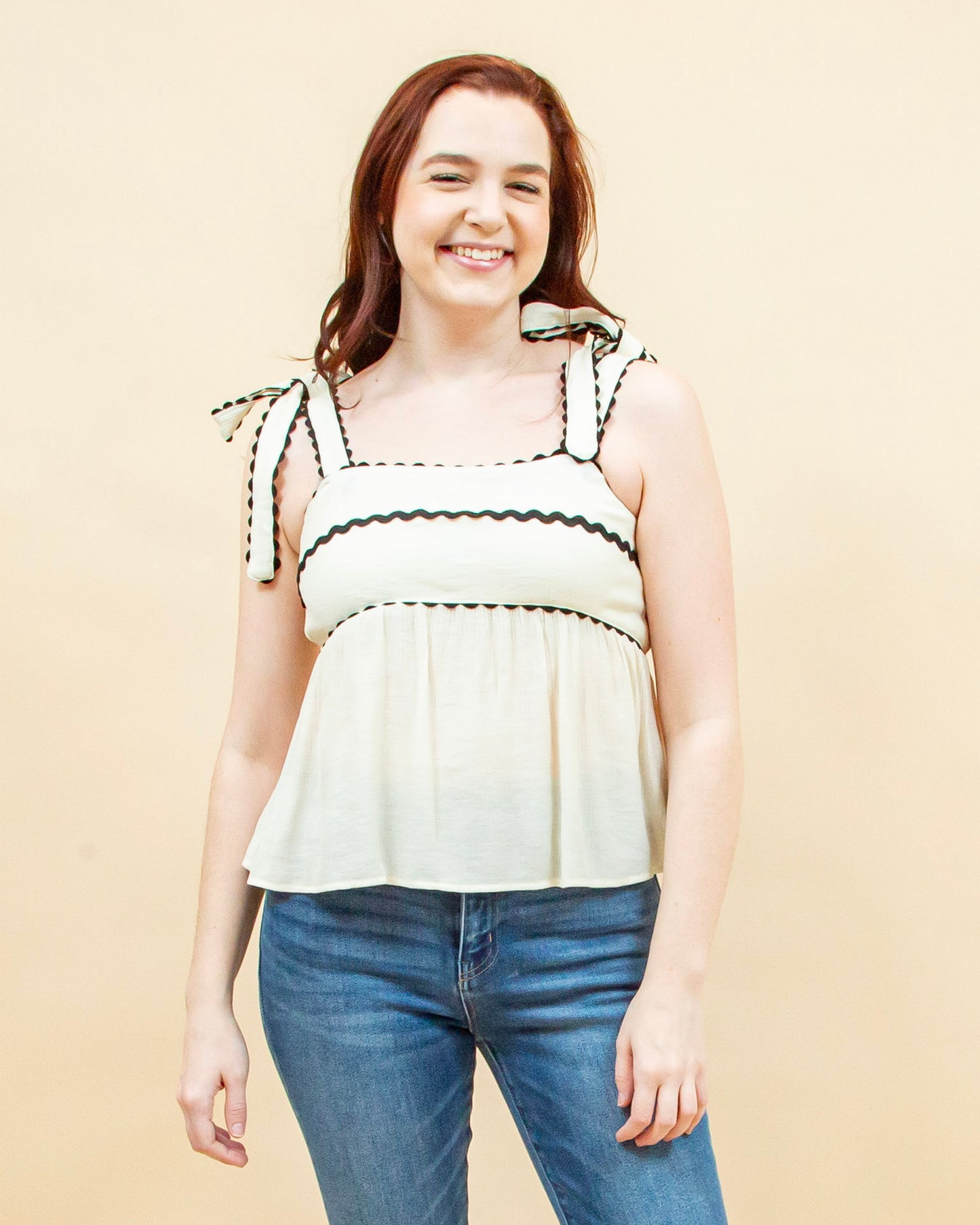Clean Lines Top in Cream (8955518779643)
