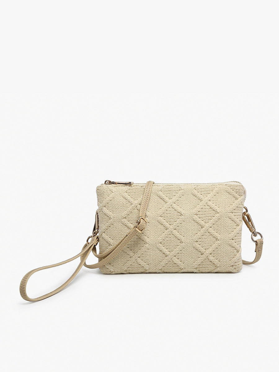 Riley Sweater Crossbody/Wristlet in Beige (8775074644219)