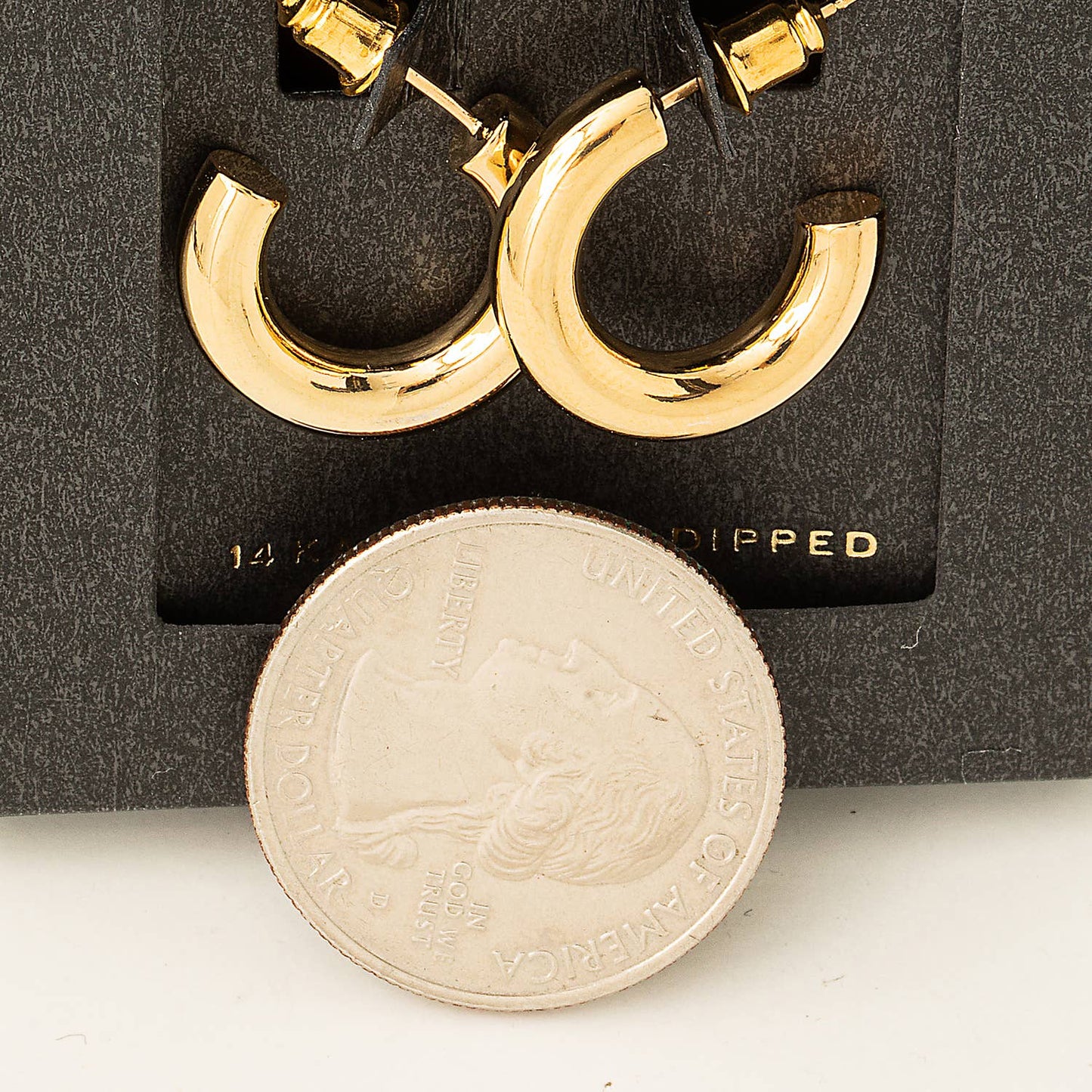 Secret Box Gold Dipped Hoop Earrings: GD (9090434760955)