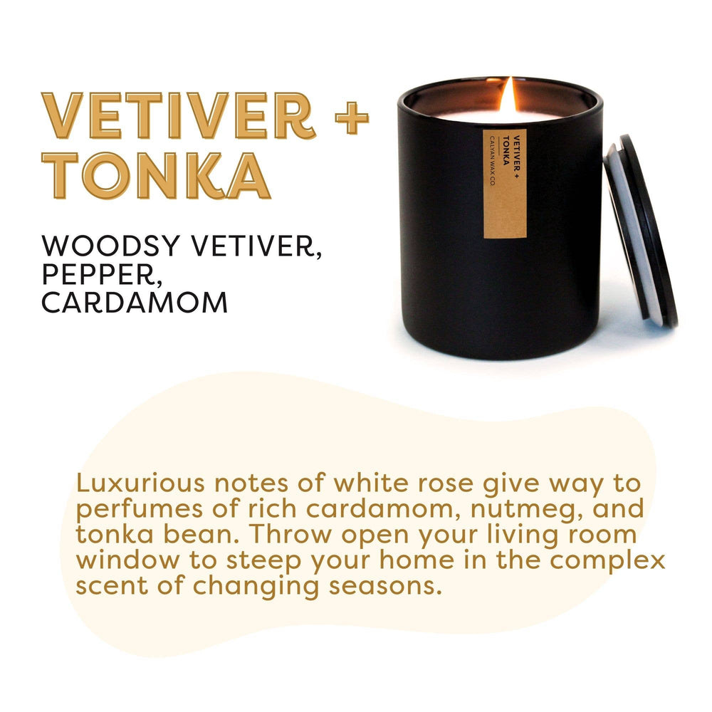 
                  
                    Vetiver + Tonka - Matte Black Tumbler Soy Candle (8893107241211)
                  
                