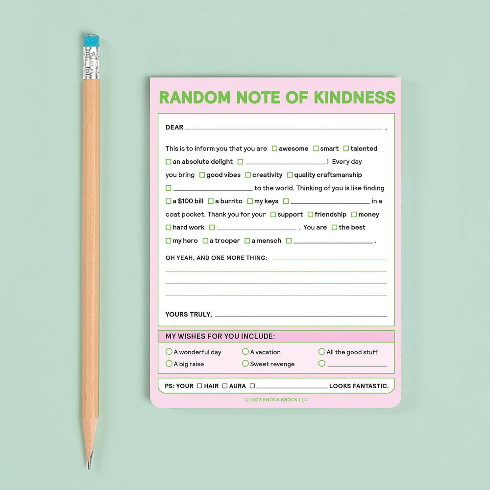 
                  
                    Random Note of Kindness Nifty Note Pad (Pastel Version) (8907322884347)
                  
                