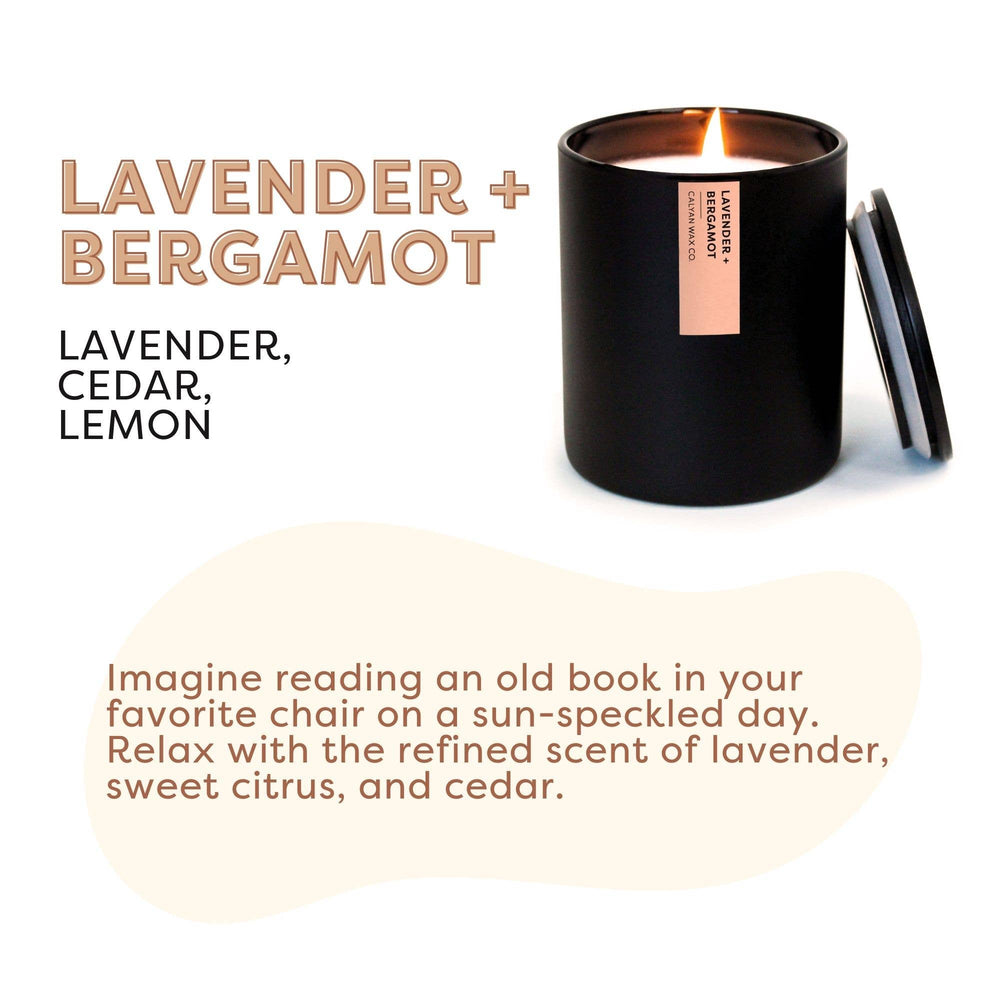 
                  
                    Lavender + Bergamot - Matte Black Tumbler Soy Candle (8893108060411)
                  
                