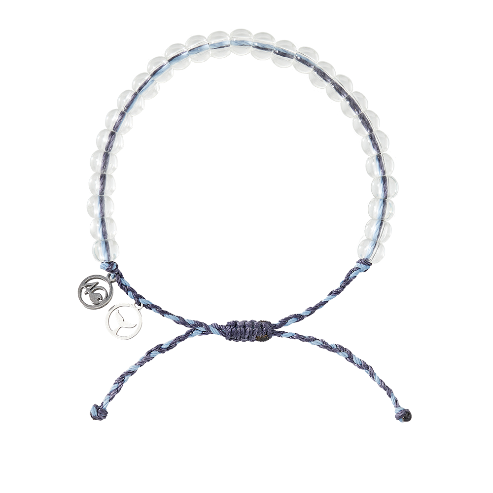 4ocean Whale Beaded Bracelet - Light Blue & Purple [6-pack] (8893059137787)