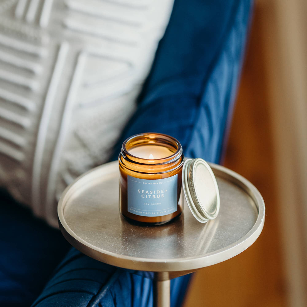 
                  
                    Seaside + Citrus - Mini Amber Jar Soy Candle (8893108879611)
                  
                