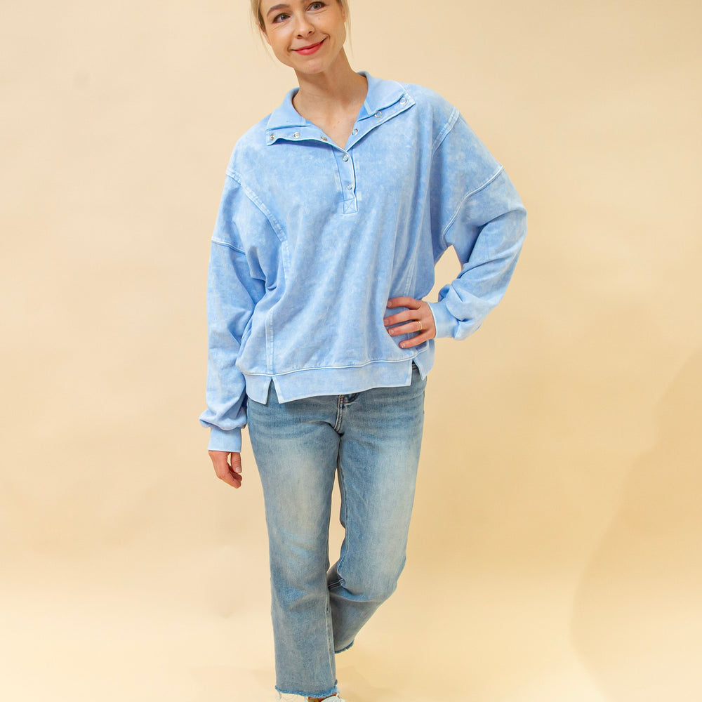 
                  
                    In A Snap Pullover in Light Blue (8931827581179)
                  
                