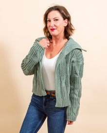  Staying Cozy Cardigan in Sage (8158789959931)