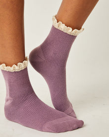  Beloved Waffle Knit Ankle Socks in Plum (8159752061179)