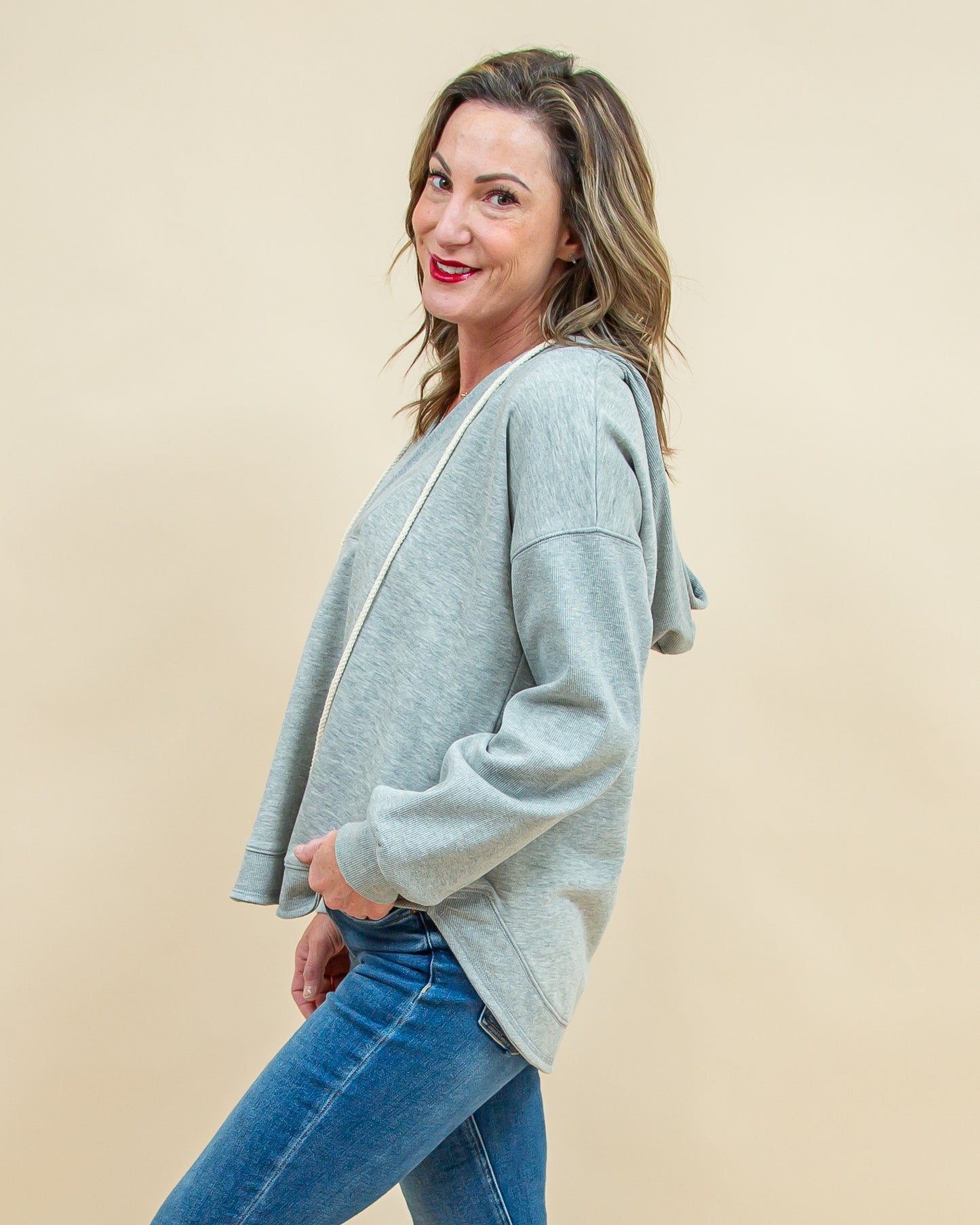 Effortless Ease Hoodie in Heather Grey (8921867878651)