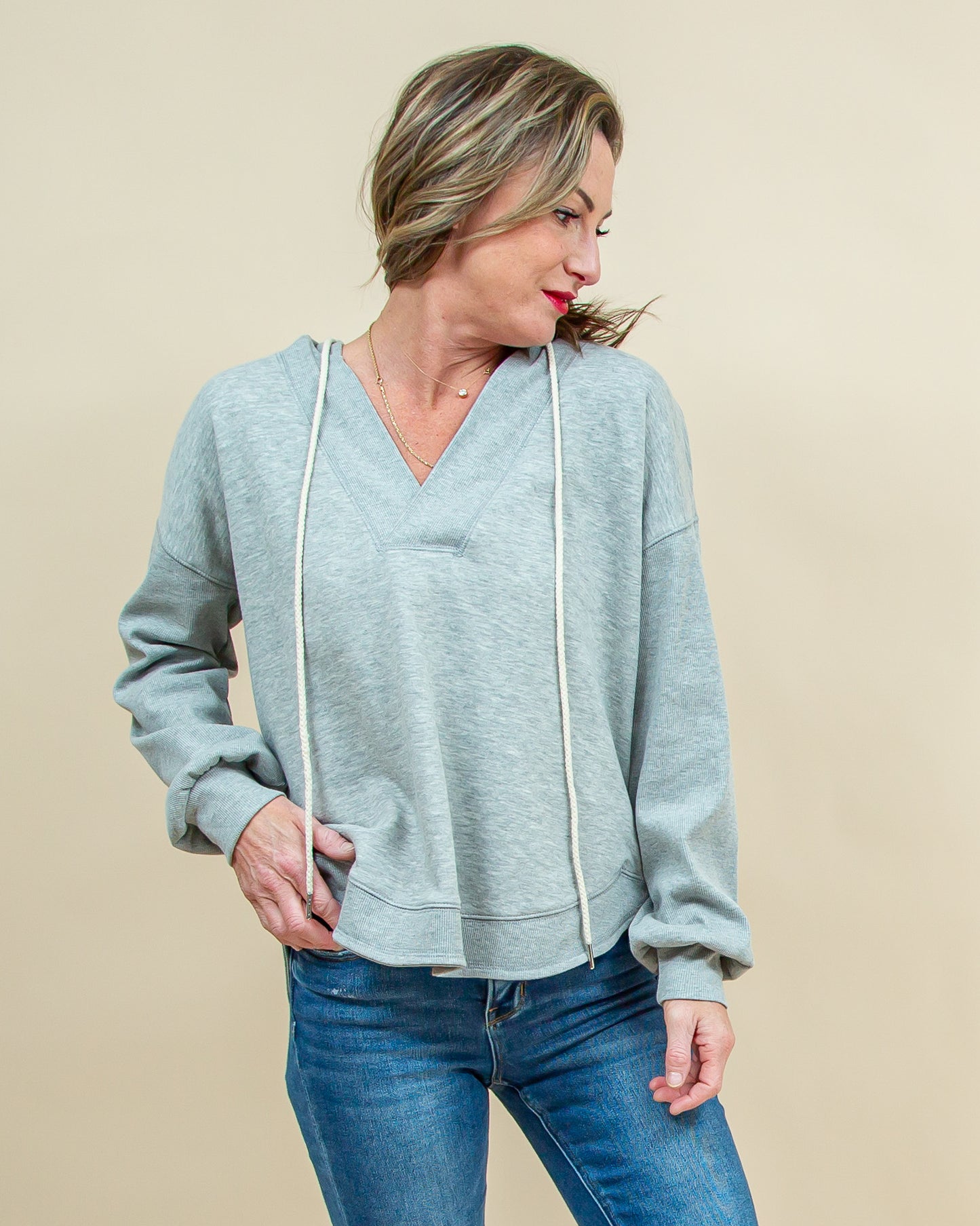 Effortless Ease Hoodie in Heather Grey (8921867878651)