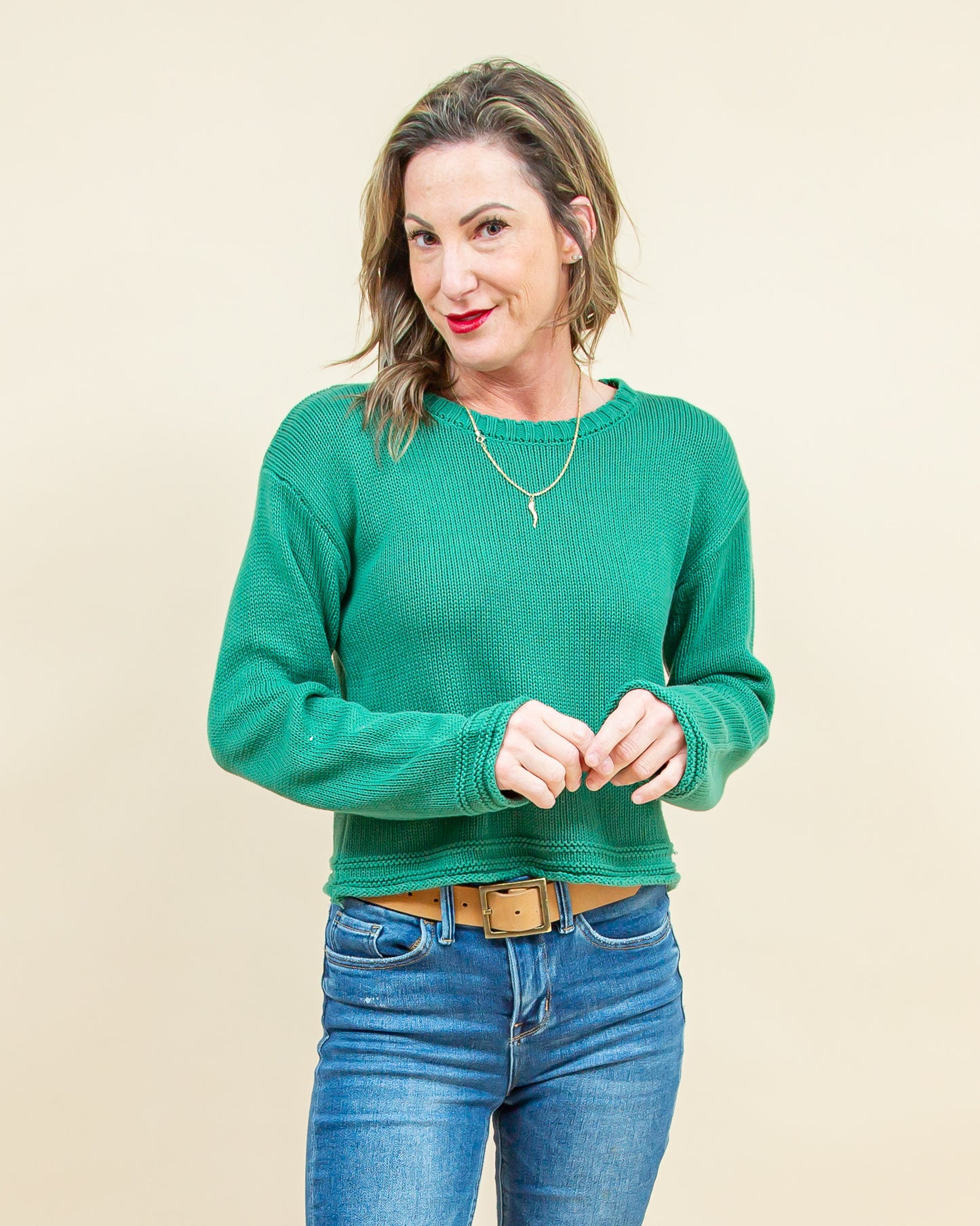 Emerson Sweater in Botanical Green (8921149833467)