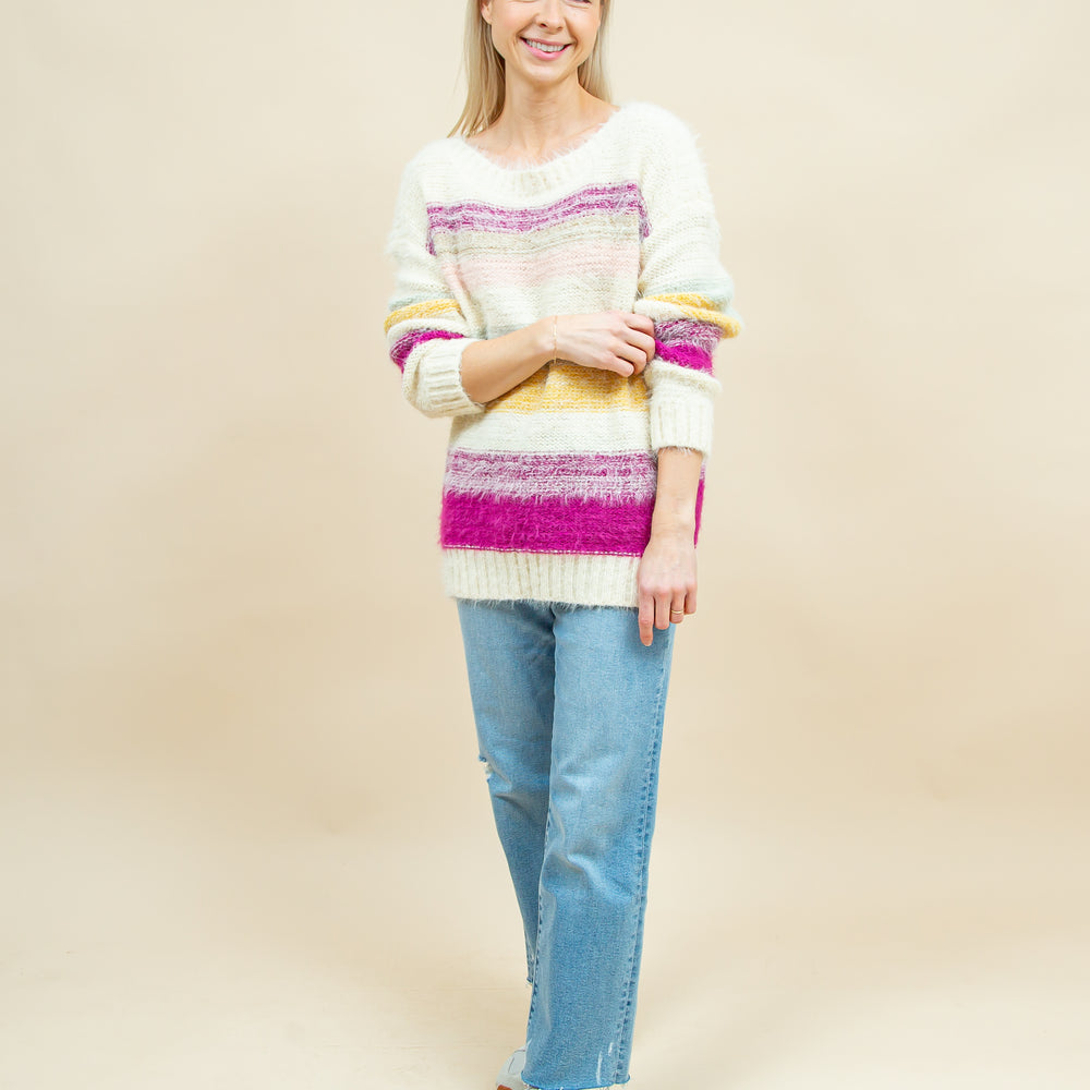 
                  
                    Bright Side Sweater in Cream-Multi Stripe (8921867583739)
                  
                