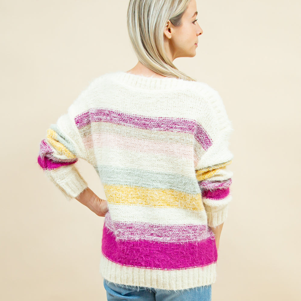 
                  
                    Bright Side Sweater in Cream-Multi Stripe (8921867583739)
                  
                