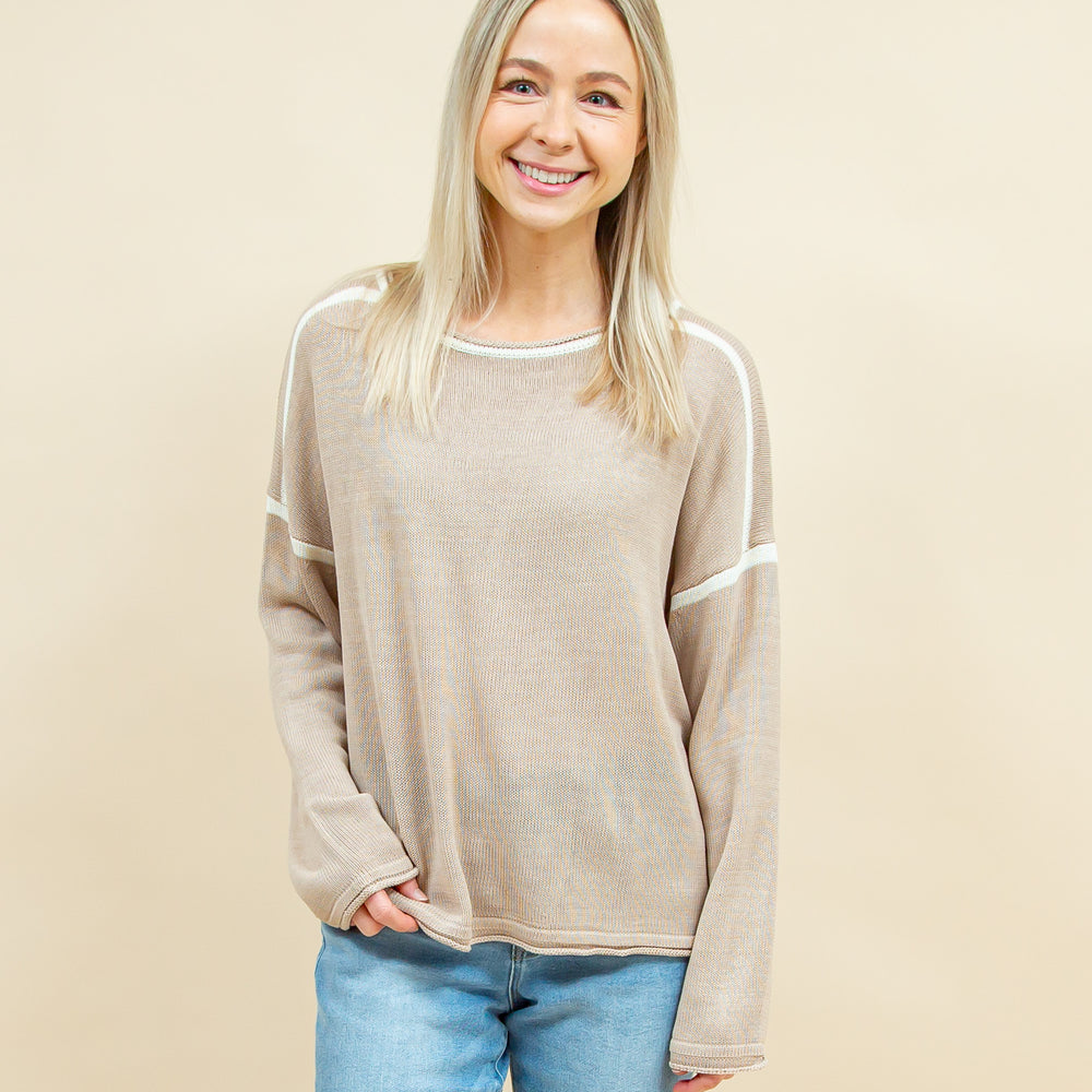 
                  
                    True to Comfort Sweater in Tan/Cream (8921867780347)
                  
                