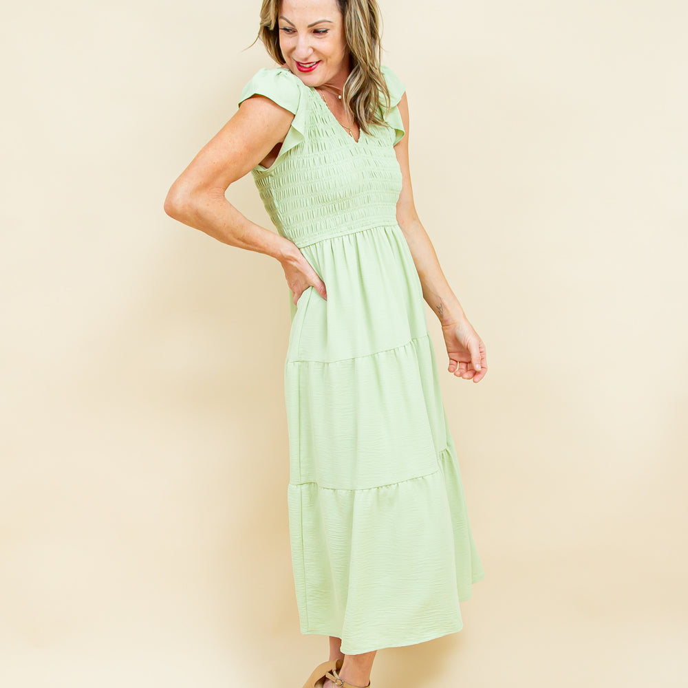 Drifting to You Dress in Sage (8769058570491)