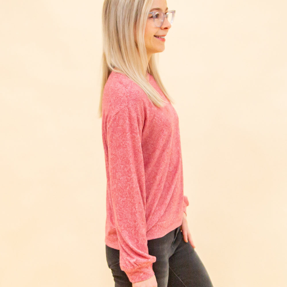 Calm in Comfort Top in Dark Red (8904839954683)