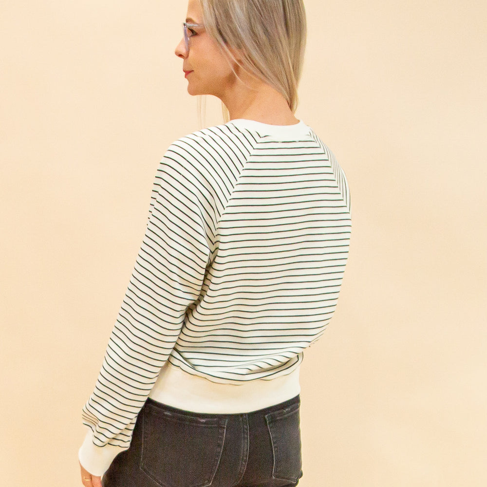 
                  
                    Parallel Paths Sweatshirt in Cream/Black Stripe (8912378626299)
                  
                