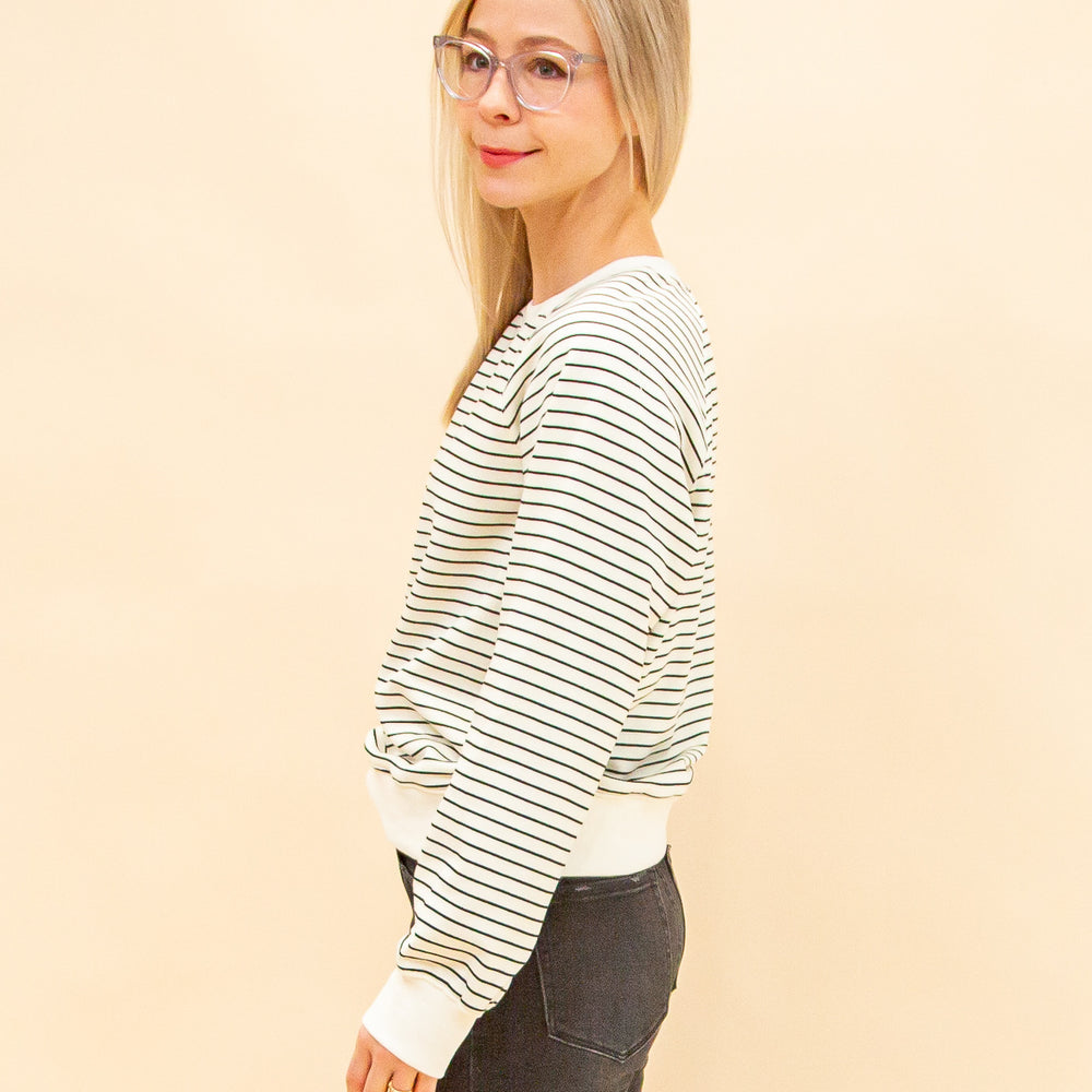 
                  
                    Parallel Paths Sweatshirt in Cream/Black Stripe (8912378626299)
                  
                