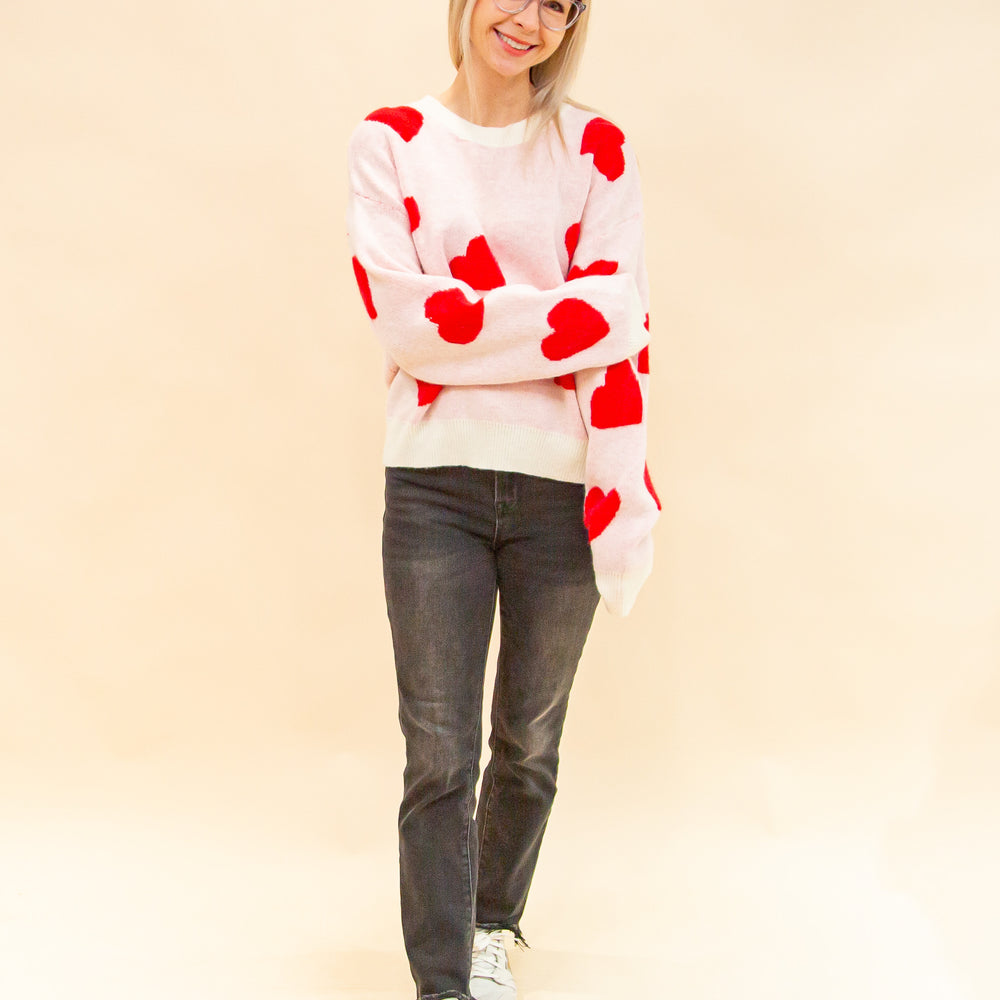 
                  
                    Full of Love Sweater in Cream/Red (8886352216315)
                  
                