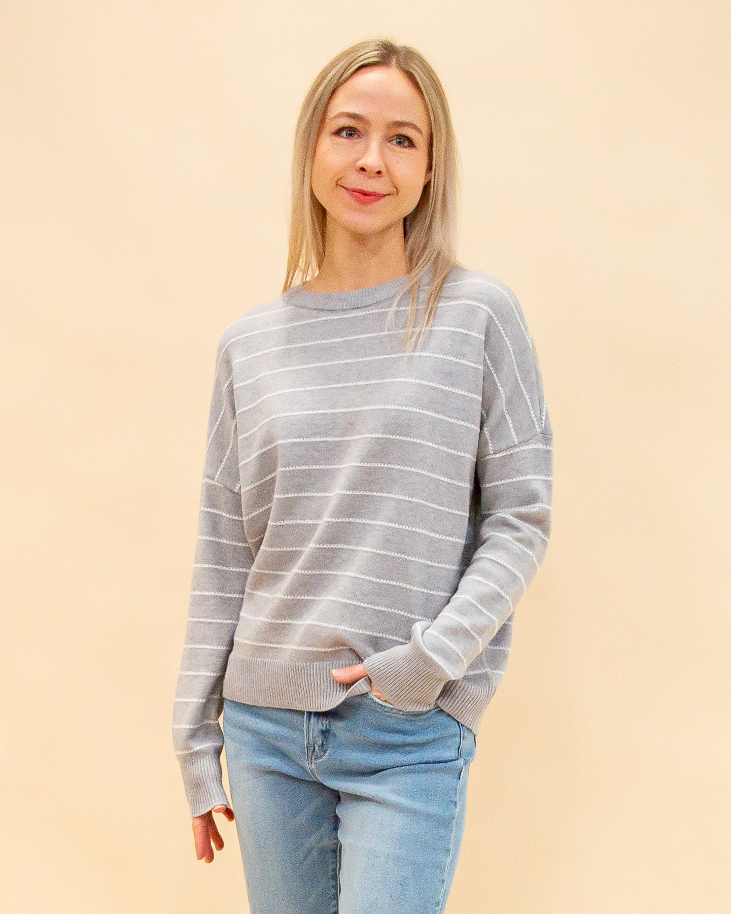 Here With You Sweater in Heather Grey (8912379281659)