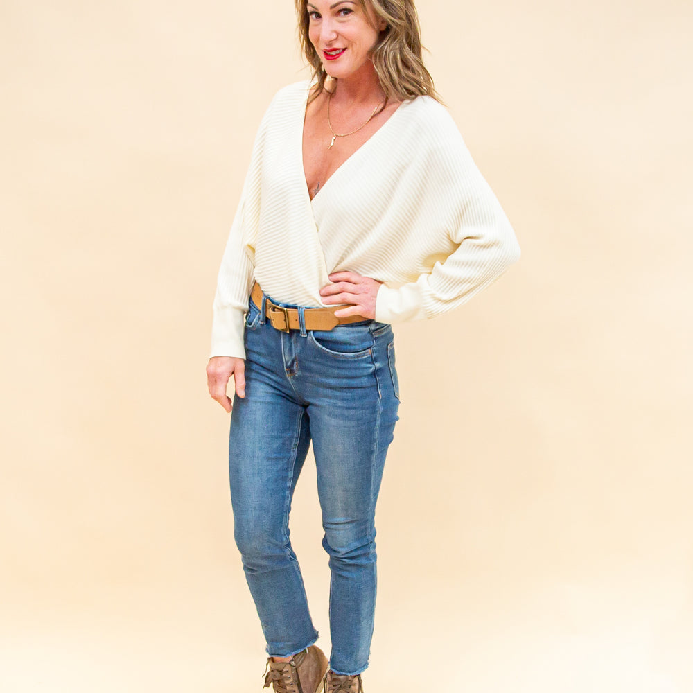 
                  
                    Wrap It Up Sweater Bodysuit in Ivory (8912378593531)
                  
                