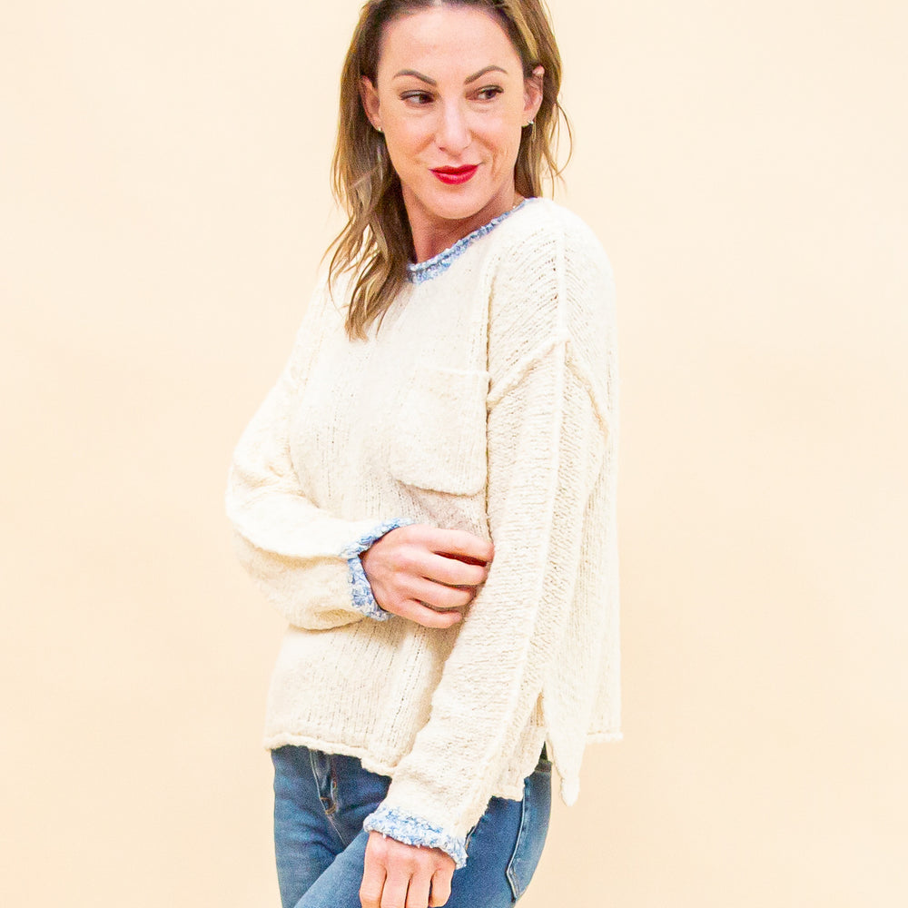 Comforting Feelings Sweater in Cream/Blue (8912378691835)