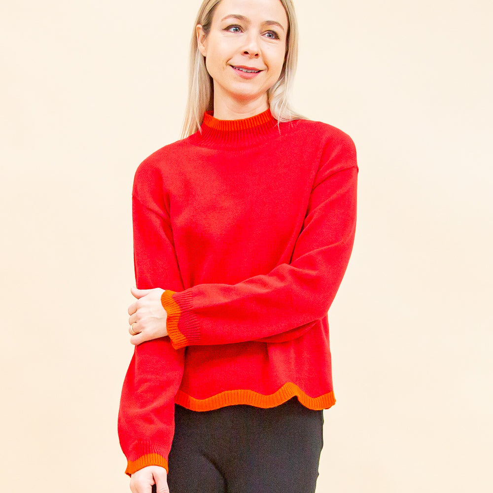 Making Waves Sweater in Red (8898621243643)