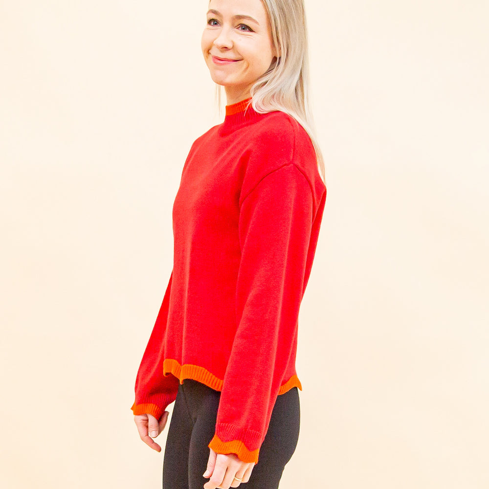 Making Waves Sweater in Red (8898621243643)