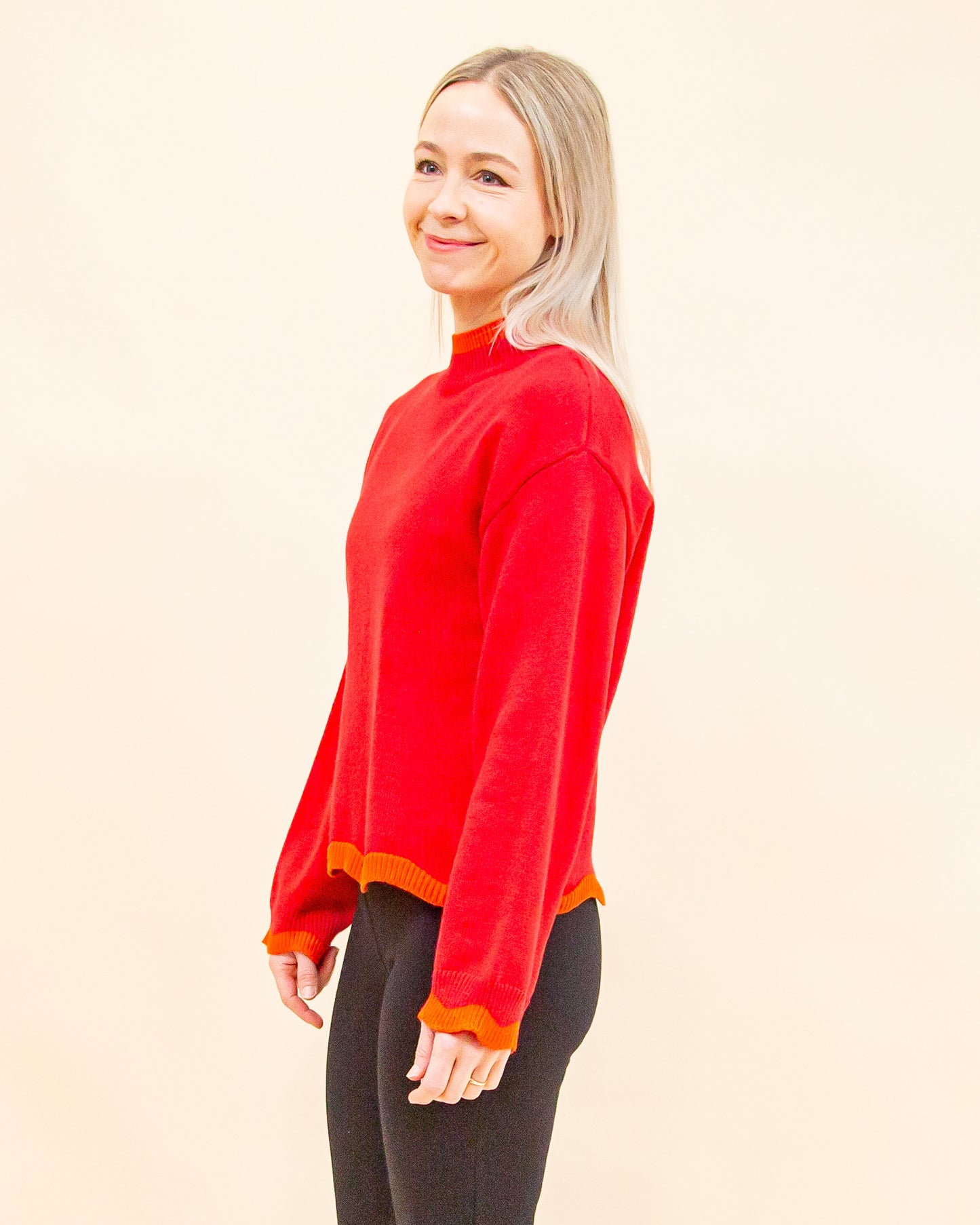 Making Waves Sweater in Red (8898621243643)