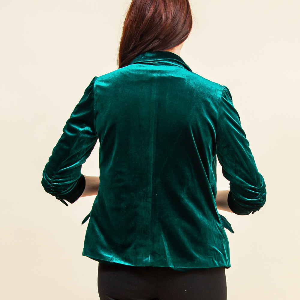 
                  
                    You're So Rare Velvet Blazer in Hunter Green (8322936242427)
                  
                